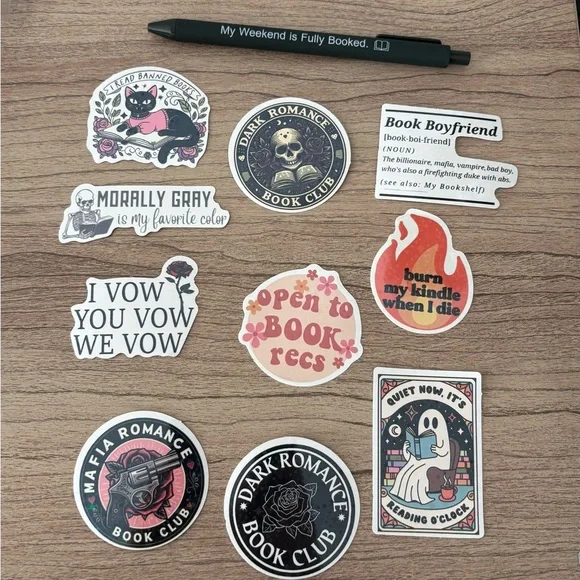 Bookish bundle Sticker Set with Pen Bookmarks - Picture 8 of 11